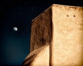 This Dark Brightness 8x10 - New Mexico Photo - Night Photography - Taos Church Photo - Southwestern Art Print