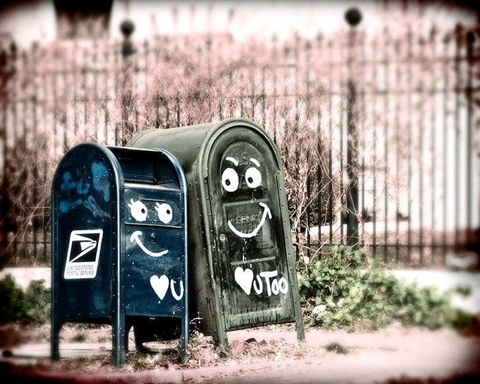 Love You 8x10 - Cute Photo - Mailbox Photograph - Romantic Love Art Print - Street Graffiti Art - Denver Photo - Fine Art Photograph