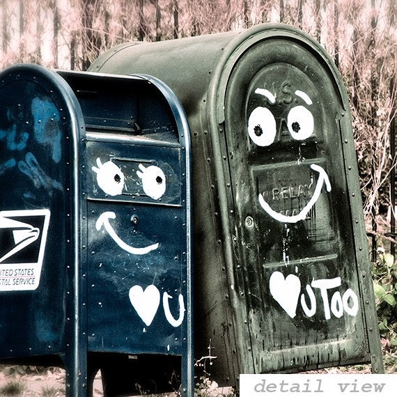 Love You 8x10 - Cute Photo - Mailbox Photograph - Romantic Love Art Print - Street Graffiti Art - Denver Photo - Fine Art Photograph