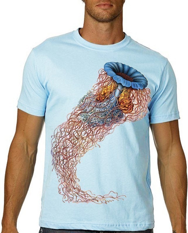 Jellyfish Tshirt Vintage Ocean graphic tee MENS shirt