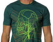 Anatomy Skull Tshirt Vintage Brain Tee MENS Shirt