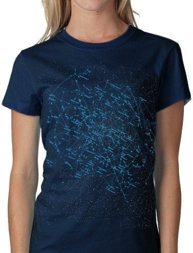 Constellation Tshirt Science Sky Map tee WOMENS shirt