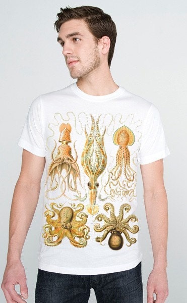 Sexy Mens Tshirt Sea Octopus