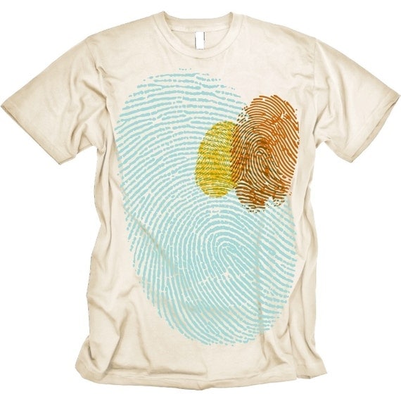 FINGERPRINT Tshirt Graphic Crime Tee MENS Shirt