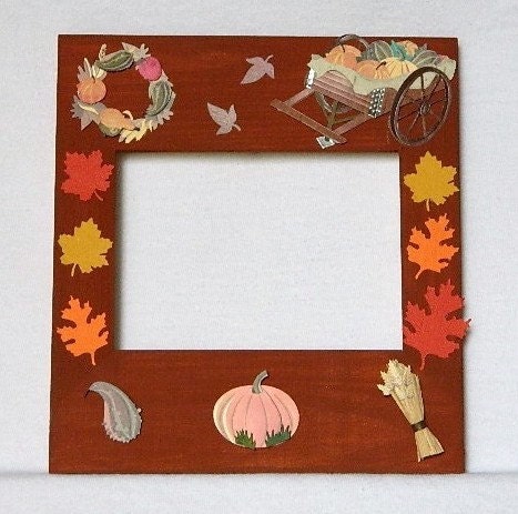 Thanksgiving fall picture photo frame pumpkin leaves