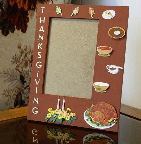 Thanksgiving picture photo frame turkey fall leaves 4x6