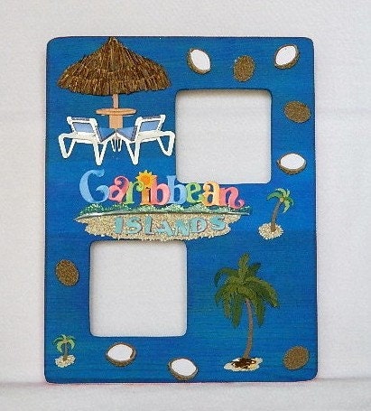 Beach Picture Photo Frame Caribbean Island Tropical Vacation 8 1/2x 11