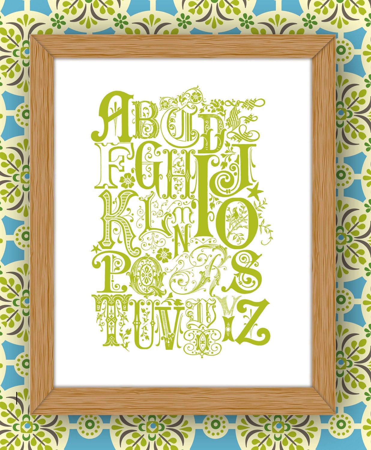 Vintage Inspired Alphabet Print