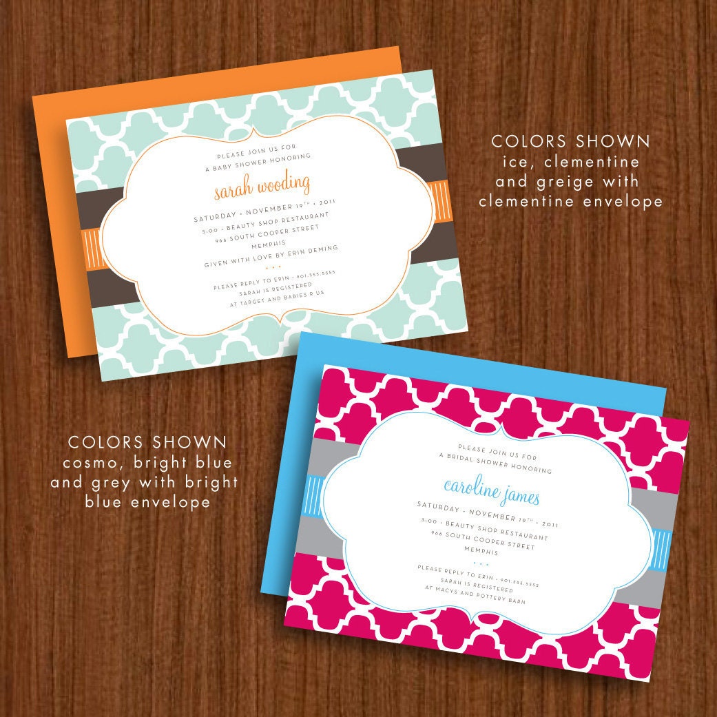 Ribbon and Tile Invitation