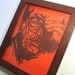 Orange Man Vintage Framed Blockprint Art