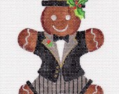Gingerbread Groom Needlepoint Ornament  G4  Jody Designs