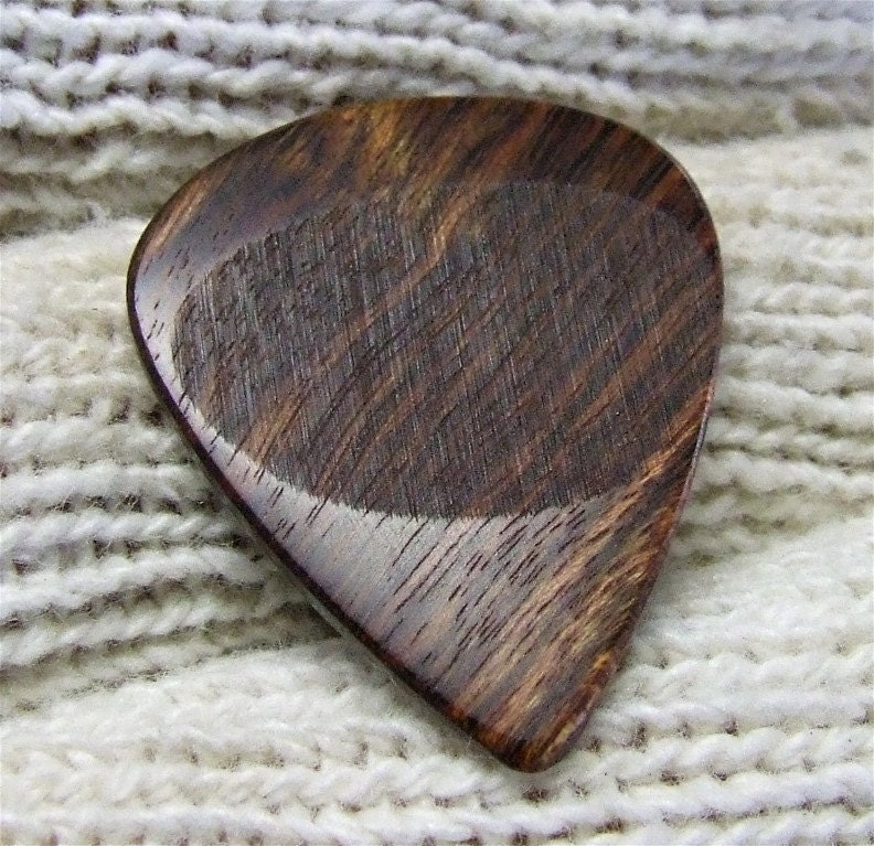 Wood Guitar Pick - Handmade Exotic Caribbean Rosewood Premium Guitar Pick