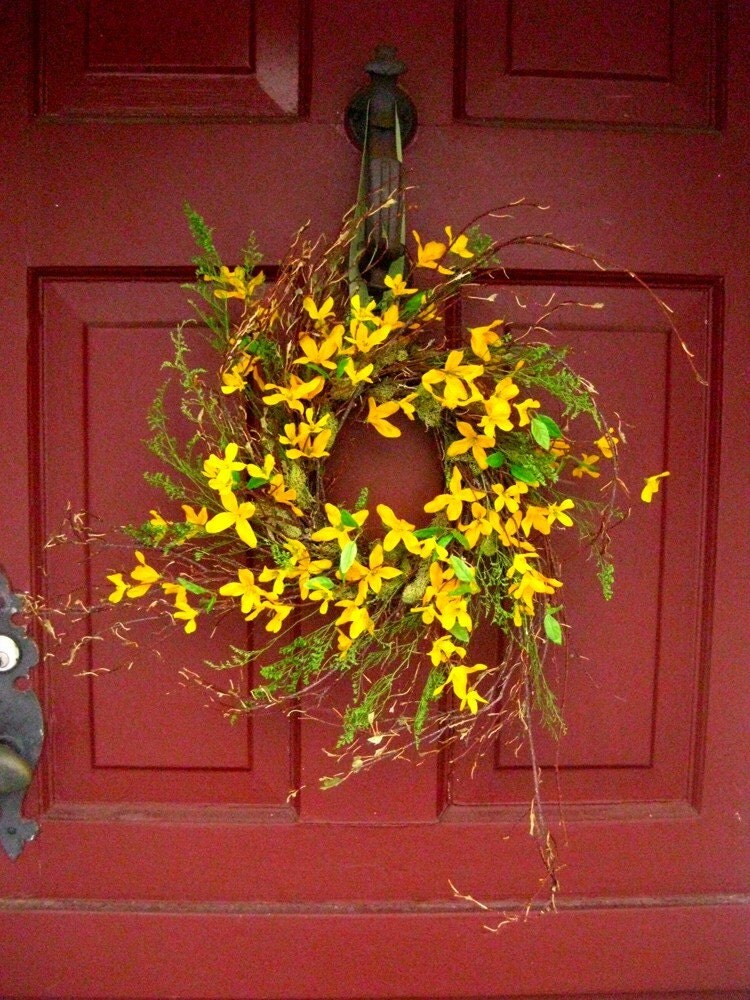 Forsythia Wreath By Thelinnetswing On Etsy 8808