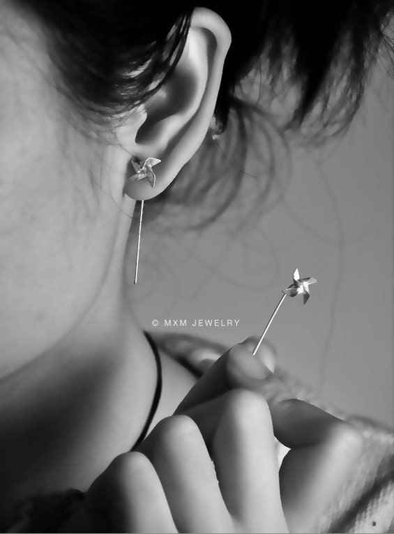 Tiny Pinwheel Earrings ll