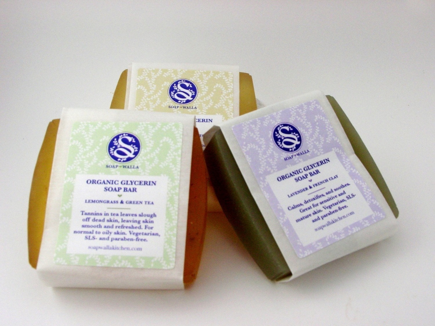 Three organic soap bar gift set
