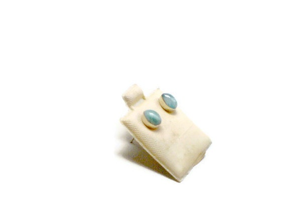Larimar studs Larimar Earrings Teardrop sterling silver 925 1 pair