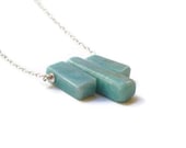Tribal style Larimar necklace Geometric  modern style Summer fashion necklace - DominicanLounge
