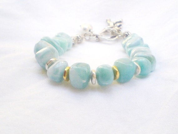 Larimar bracelet 8 inches length