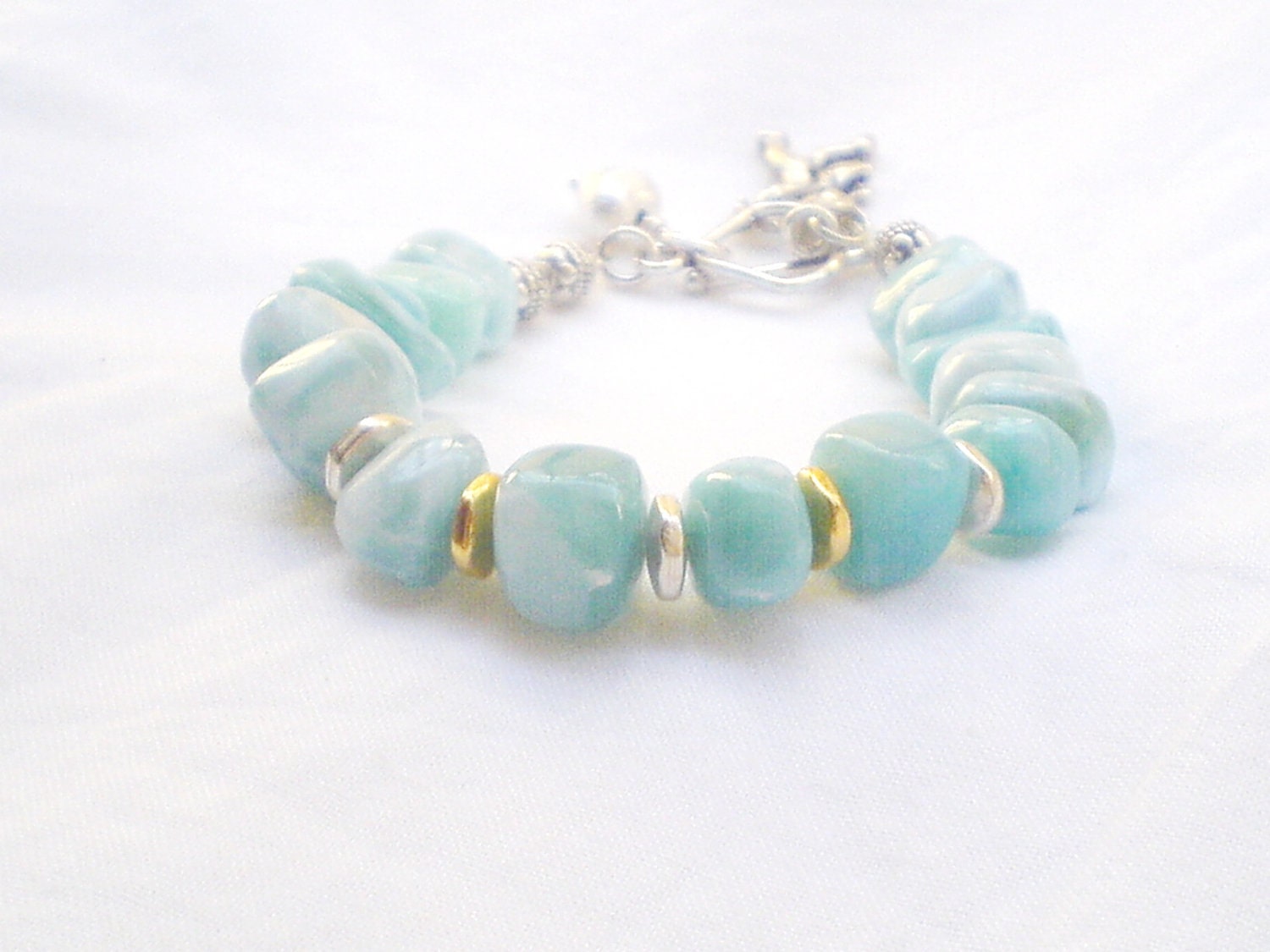 Larimar bracelet 8 inches length
