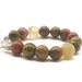 Unakite bracelet with Goldstone and Jade faceted beads