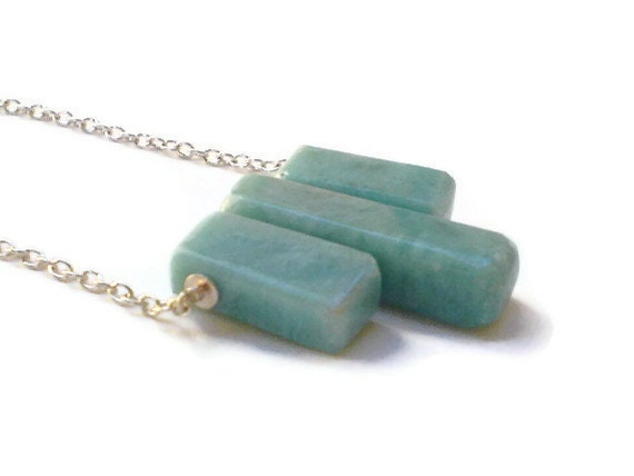 Tribal style Larimar necklace Geometric modern style Summer fashion necklace