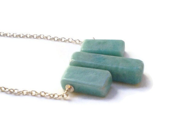 Tribal style Larimar necklace Geometric modern style Summer fashion necklace