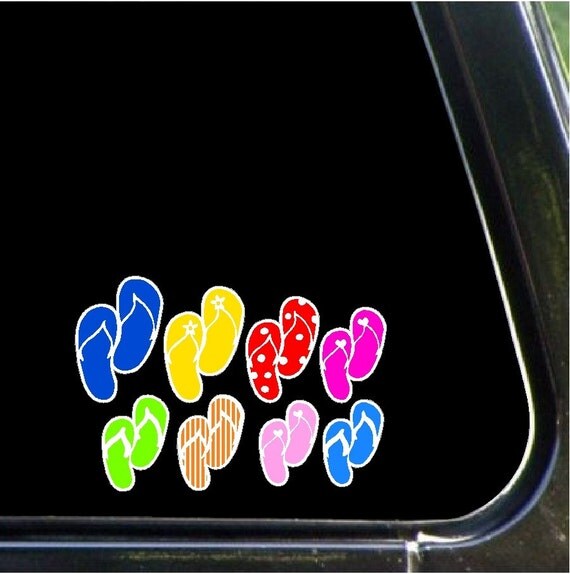 Flip Flop Family Car Decals Stick People Stickers by eyecandysigns