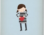 Girl Mending a Broken Heart - 8 x 10 Archival Print