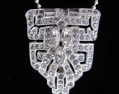 Vintage Art Deco Dress Clip Pendant Necklace c1930