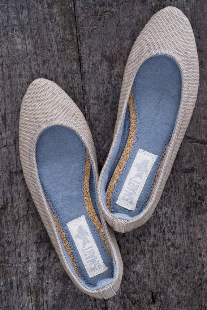 handmade natural brown flats