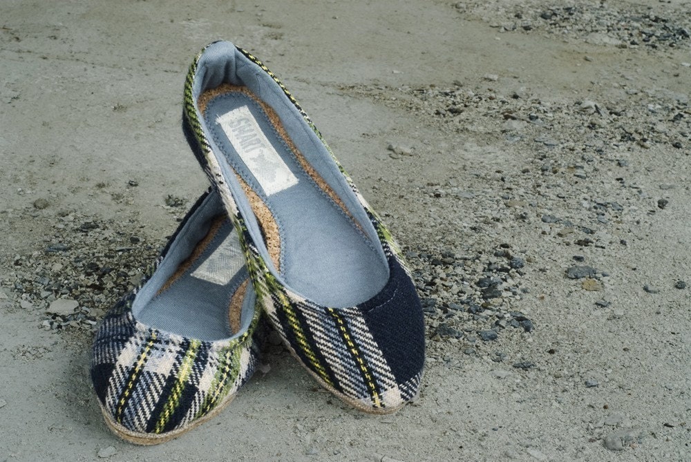 handmade vintage pattern flats
