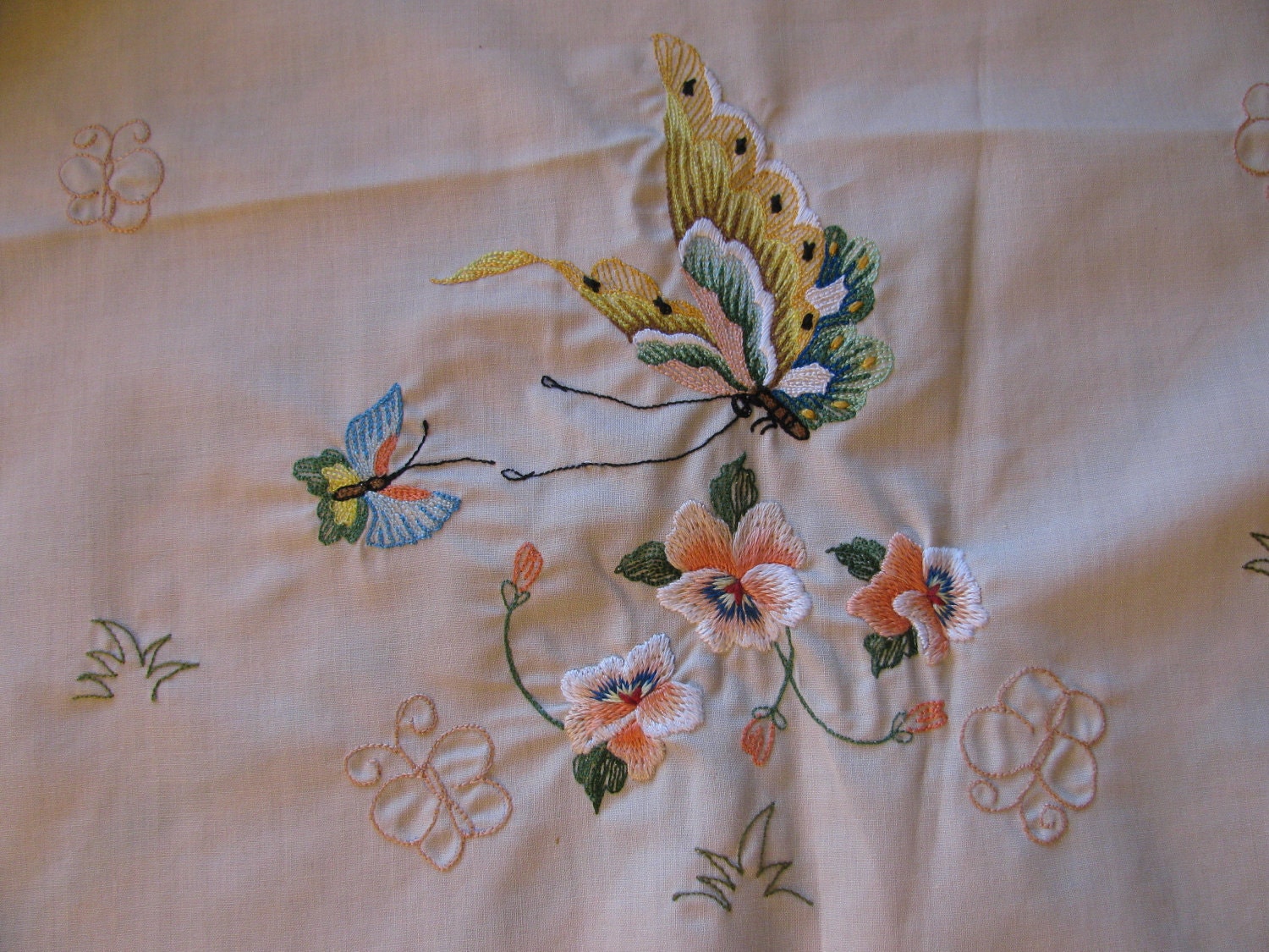 Embroidery Dresser on Scarf Runner runner Table table Butterfly  dresser gaelianna by