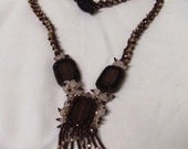 Rose Quartz Beaded Bezel Necklace