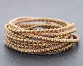 Beige Stud Brass Wrap Bracelet Anklet