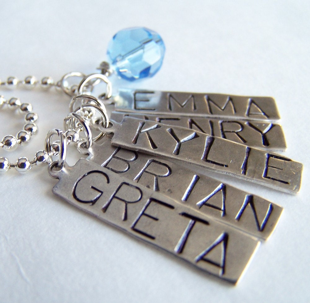PICK SIX Charm, Bead, OR Stamped Name Tag Plus a Chain