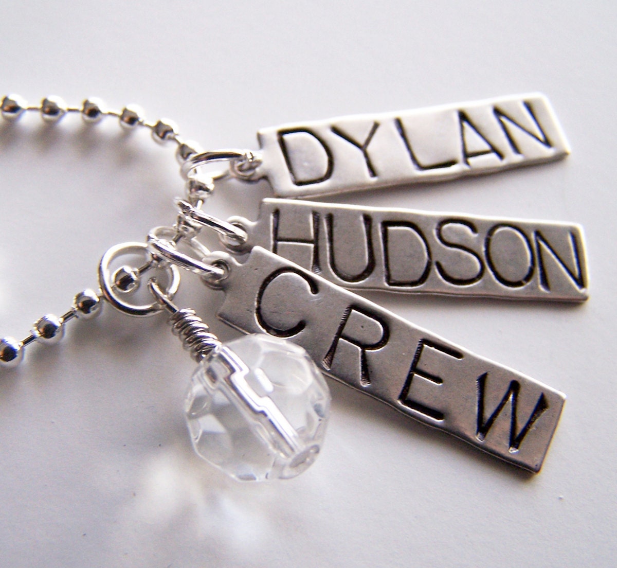 PICK FOUR Charm, Bead, OR Stamped Name Tag plus a Chain