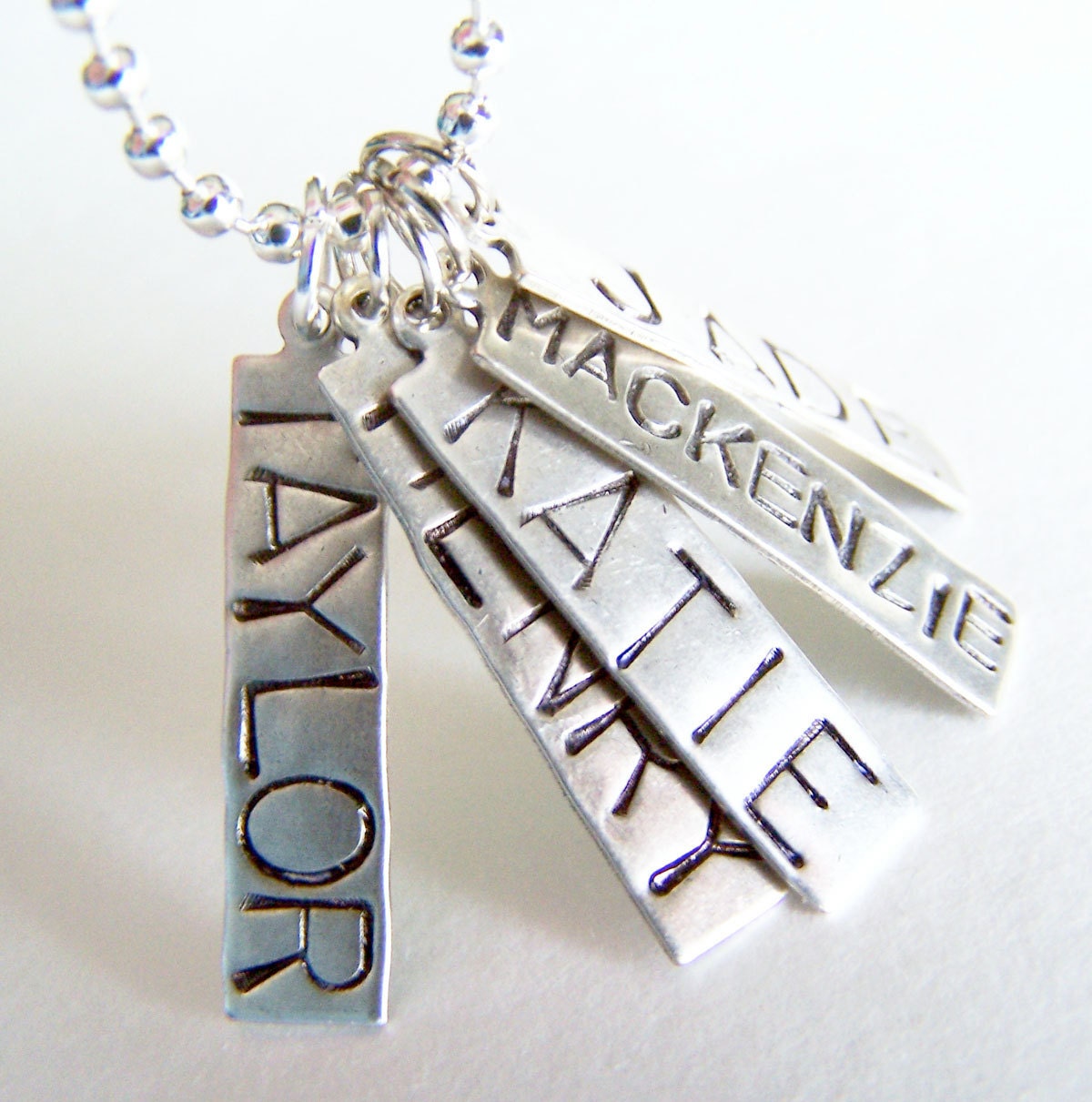 PICK FIVE Charm, Bead, OR Stamped Name Tag Plus a Chain