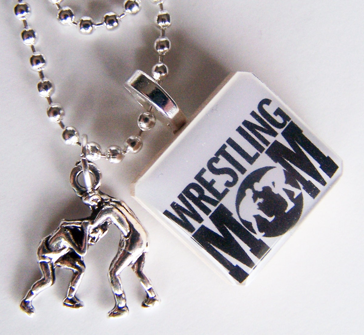 VOLLEYBALL MOM Scrabble Tile PENDANT and Chain Only - Charms, Beads, Name Tags Extra