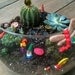 GNOME TERRARIUM GARDEN Decorations with Mushroom - 3 Piece Set - Made to order