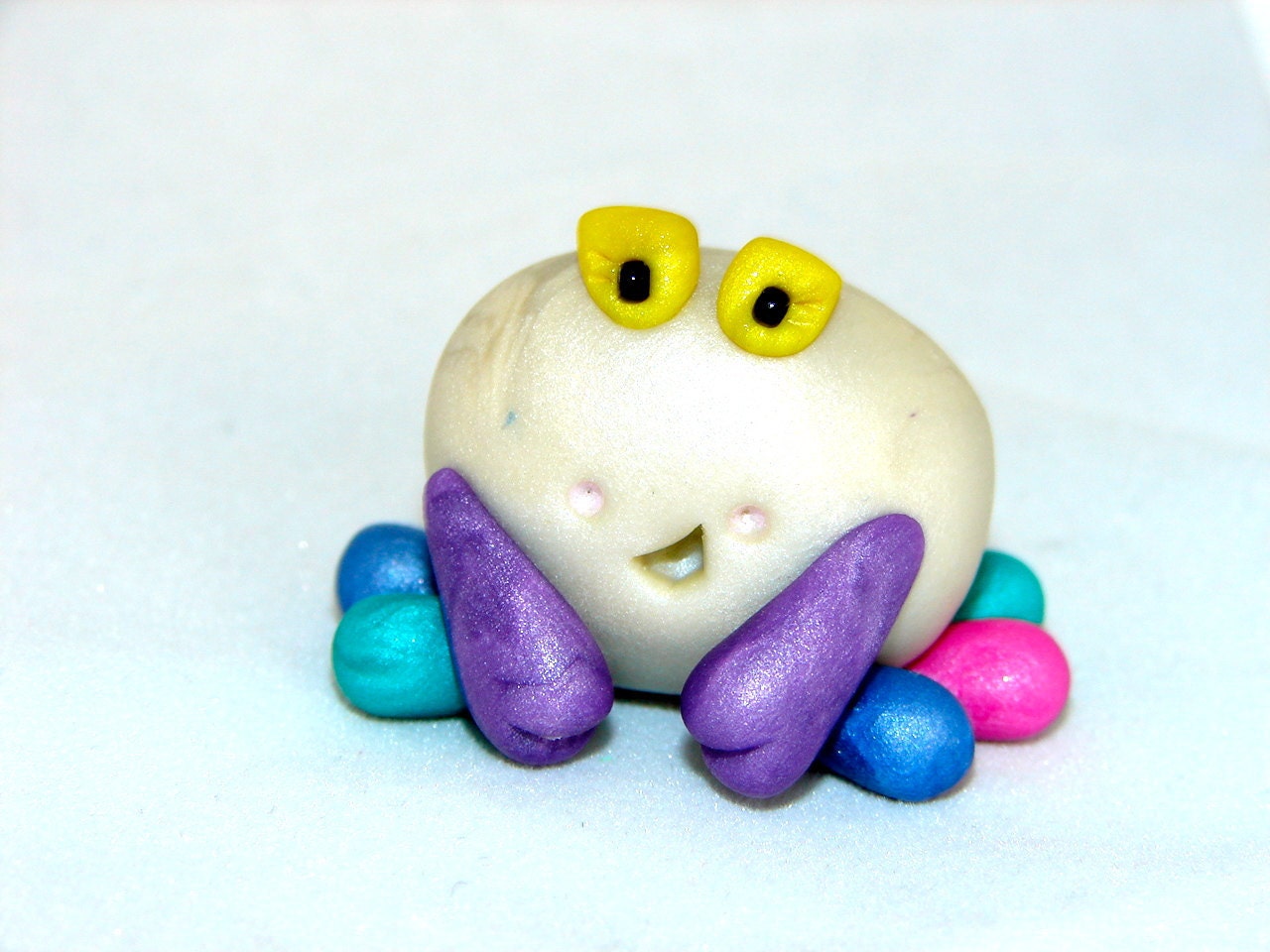 RAINBOW CHUBBY CRAB - Polymer Clay Animal - Summer Chubby Series - Figurine 12 of 12