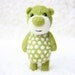 Green polka dotted pocket bear 47