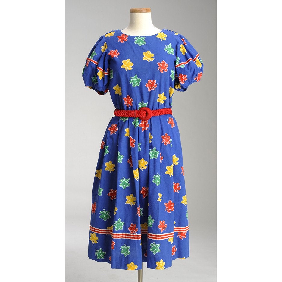 Vintage 1970s Garden FIESTA Dress (S)
