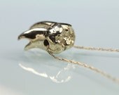 Solid Gold Wisdom Tooth Necklace  (solid 14k gold, antique finish, 18" gold chain) Free domestic priority shipping