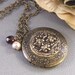 Woodland Fox,Brass Locket,Filigree Locket,Fox,Sleep,Red,Little,Mom,Antiqued Locket,Baby. Handmade jewelry by valleygirldesigns.