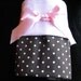 Baby Swaddle Blanket in Chocolate Brown and Pink Polka Dot