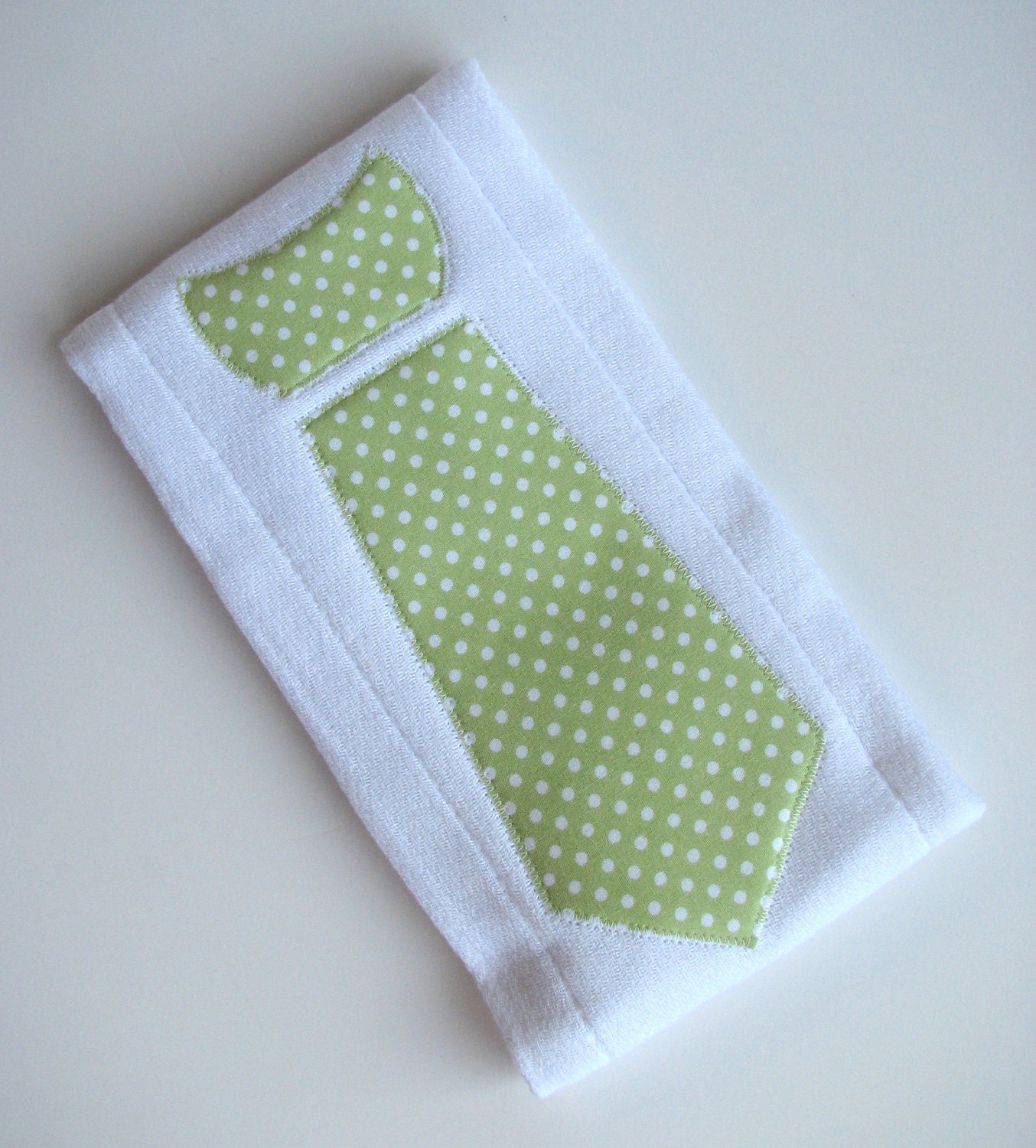 Baby Burp Cloths with Necktie in Sweet Snails and Polka Dots, Set of 2 Baby Boy Burp Cloths, Blue, Green, and White