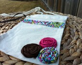 Canvas Zipper Purse With Rosettes