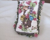 Basket of Flowers Pincushion, a Handmade, Beaded and Embellished Pincushion