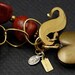 Red Jasper and Brass Chain Bracelet With Heart Locket