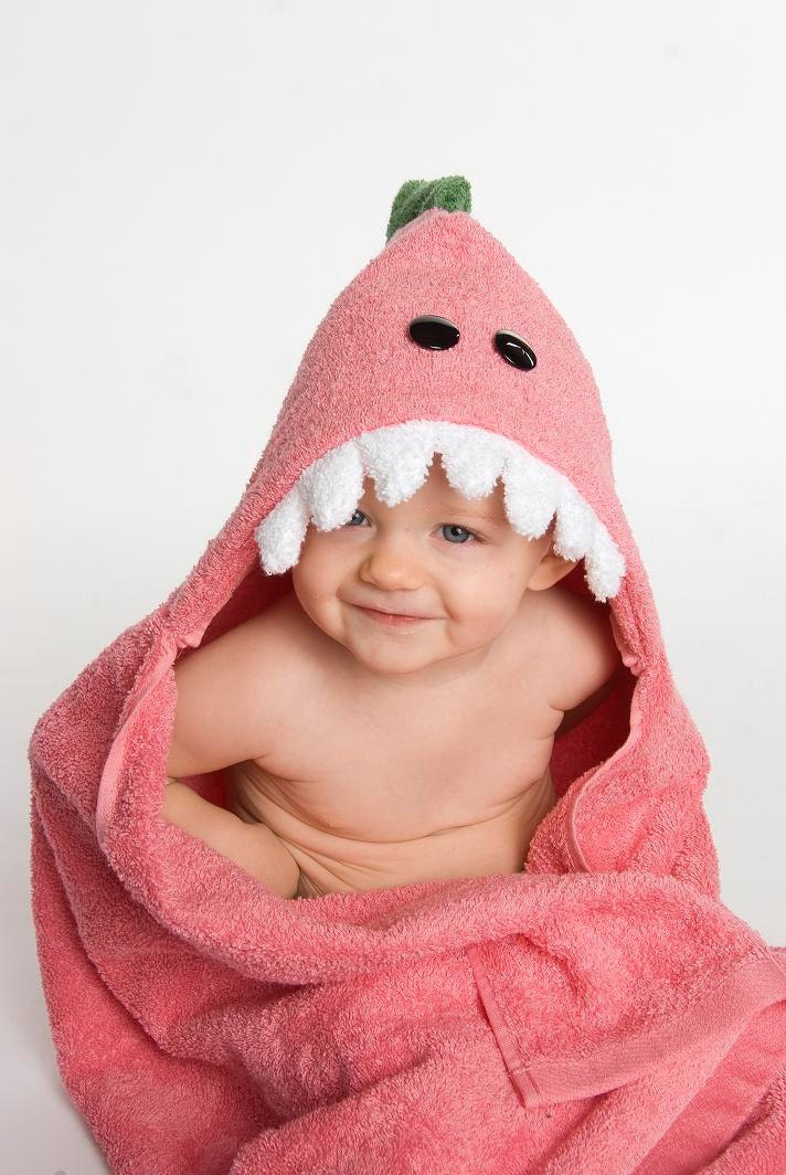 PERSONALIZED Pink Dinosaur Hooded Towel